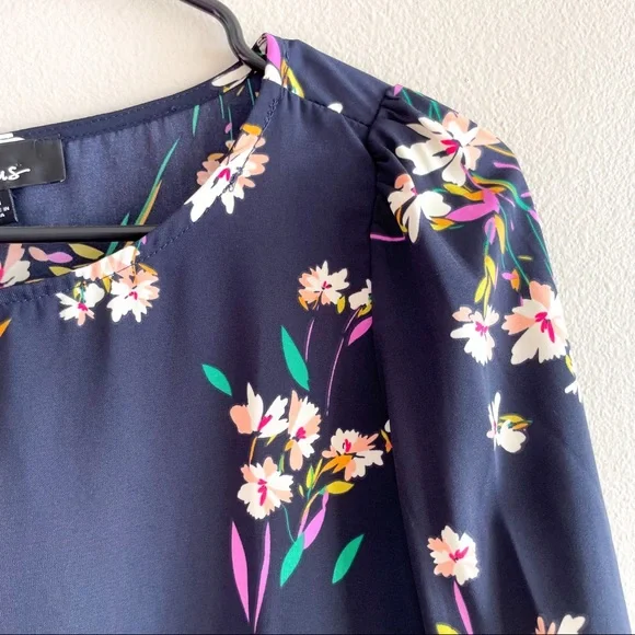 S O L D : Lulu’s Herbaceous Babe Navy Floral Print Shift Dress - Picture 3 of 14